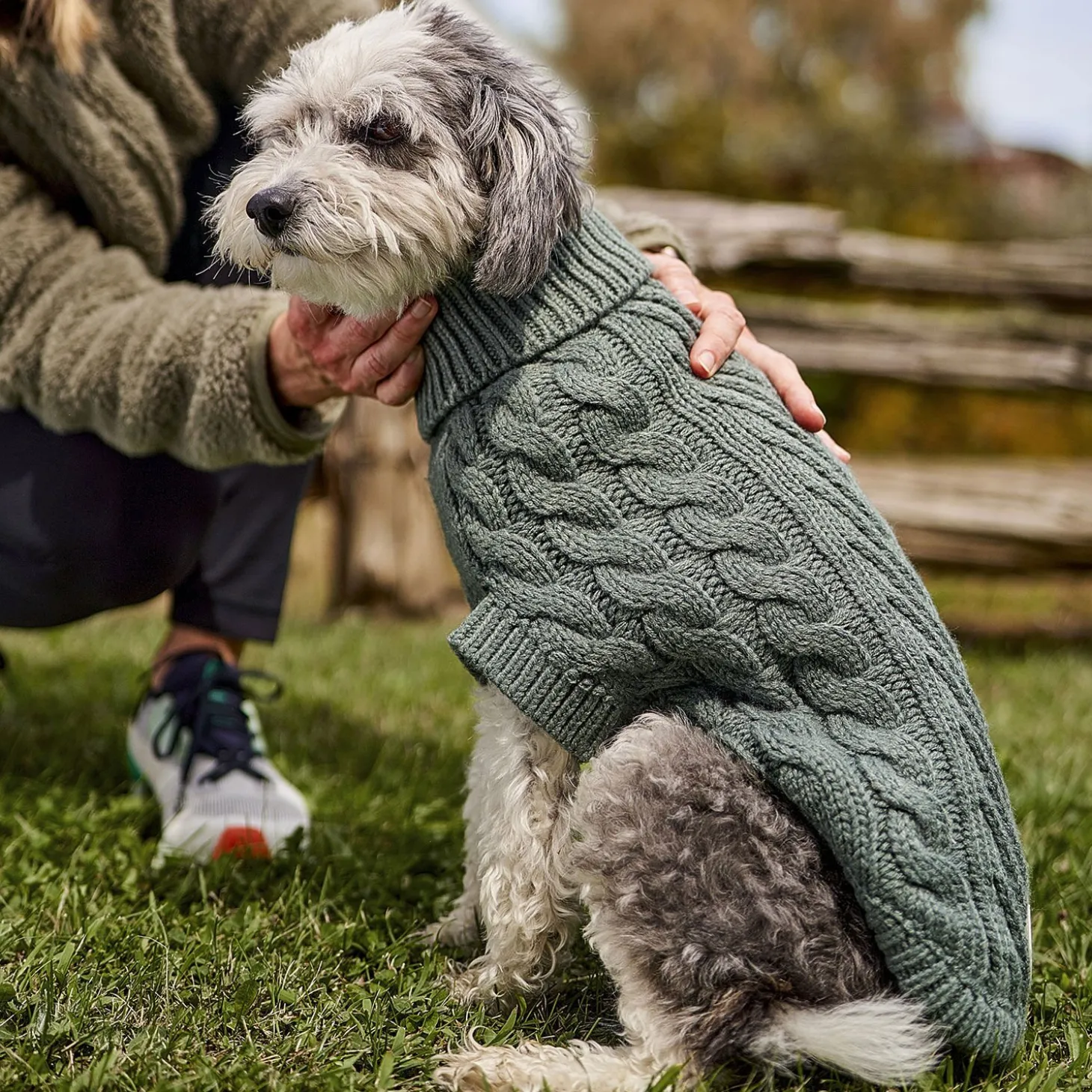 Chunky Cable Knit Turtleneck Chalet Sweater for Dogs