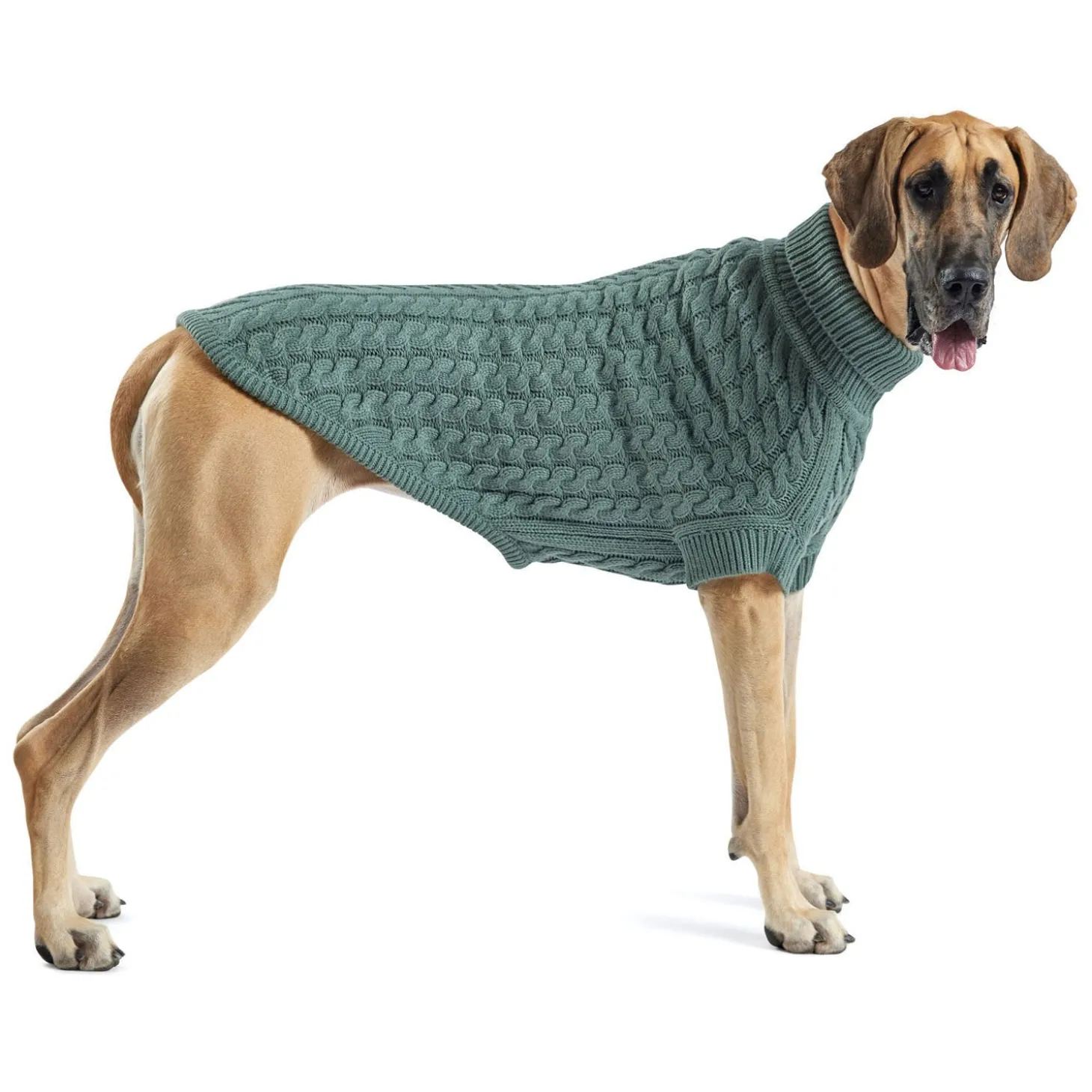 Chunky Cable Knit Turtleneck Chalet Sweater for Dogs