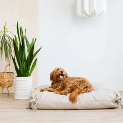 Cloud Pillow Knotted Bed, Beige Knit