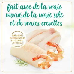 Cod, sole and shrimp wet food for adult cats