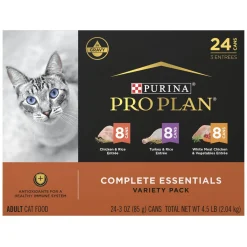 Complete Essentials Chicken & Turkey Variety Pack for Cats, 85 g x 24