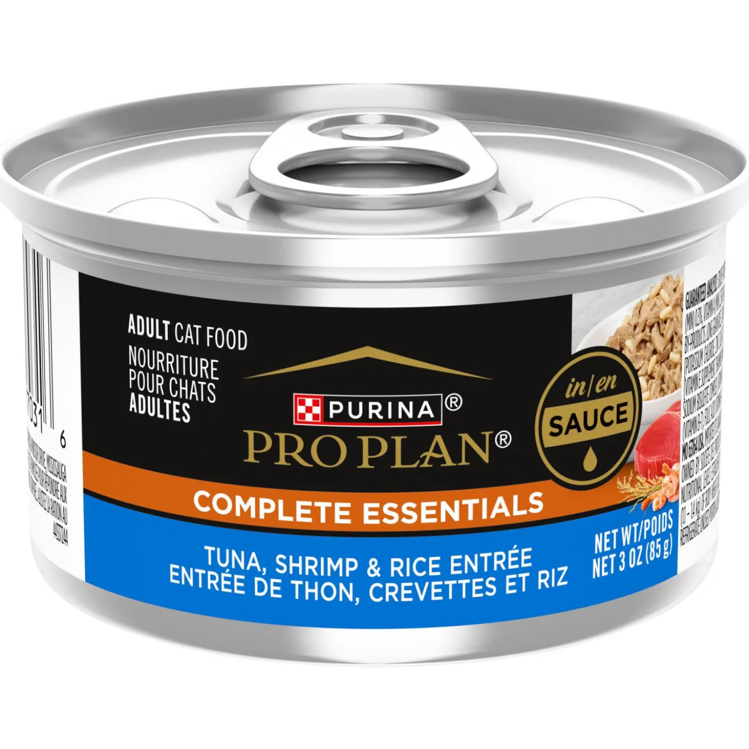 Complete Essentials Tuna, Shrimp & Rice Entrée in sauce for Cats, 85 g