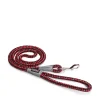 Corded reflective leash with red and black squares