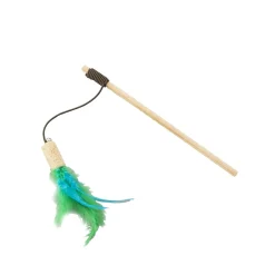 Cork teaser wands with feathers