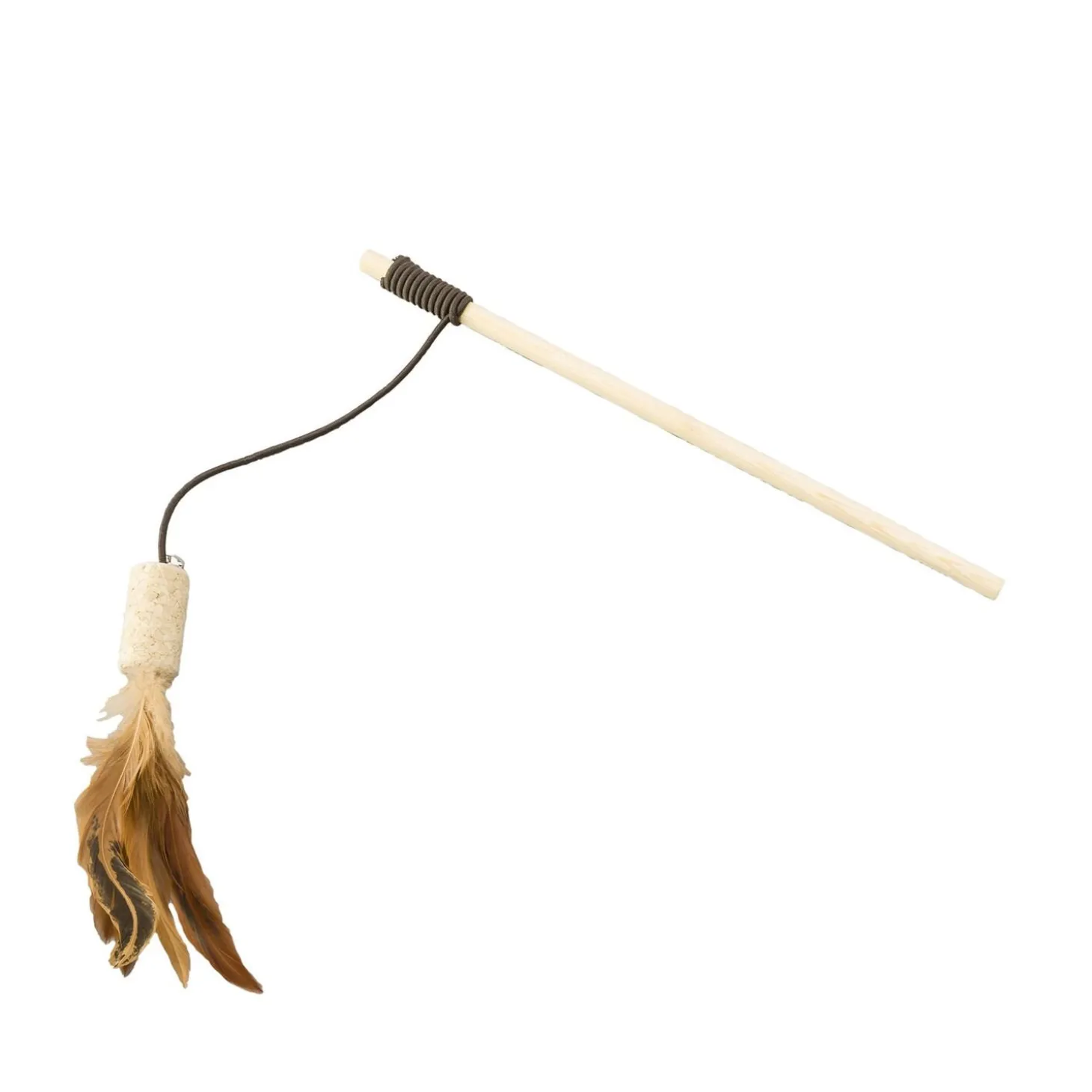 Cork teaser wands with feathers