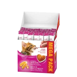 Creamy cat lickable treat, chicken and shrimp, 50-pack