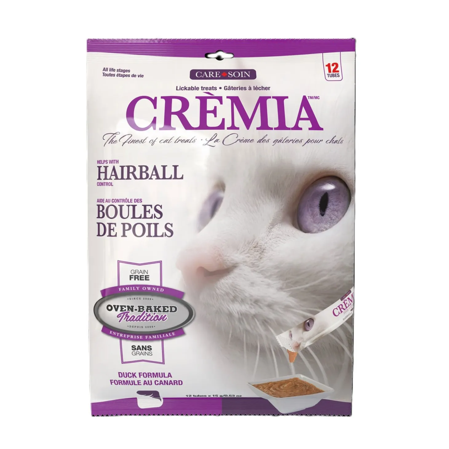 Crémia Duck Hairball Formula Puree for Cats
