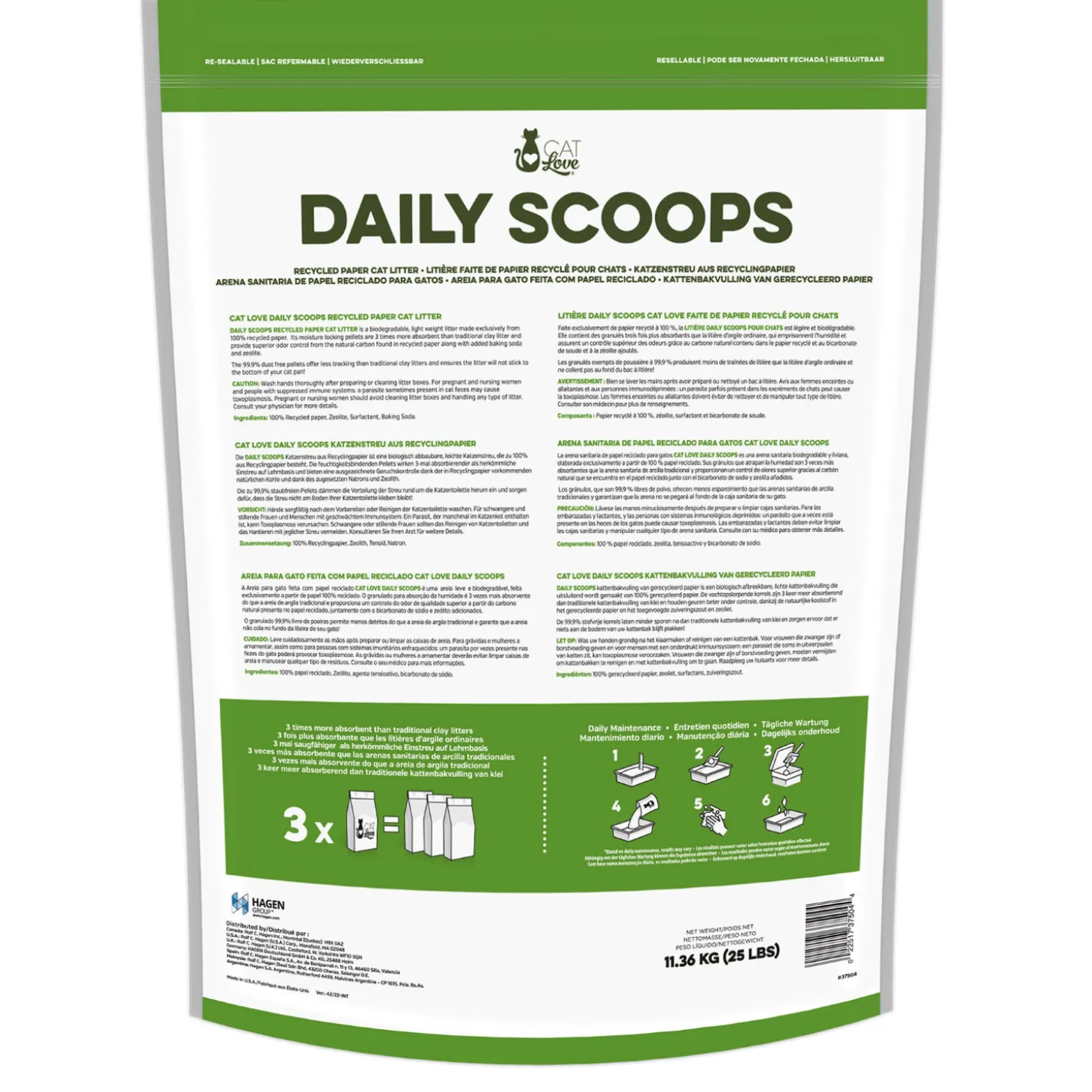 Daily Scoops Recycled Paper Litter, 11.3kg