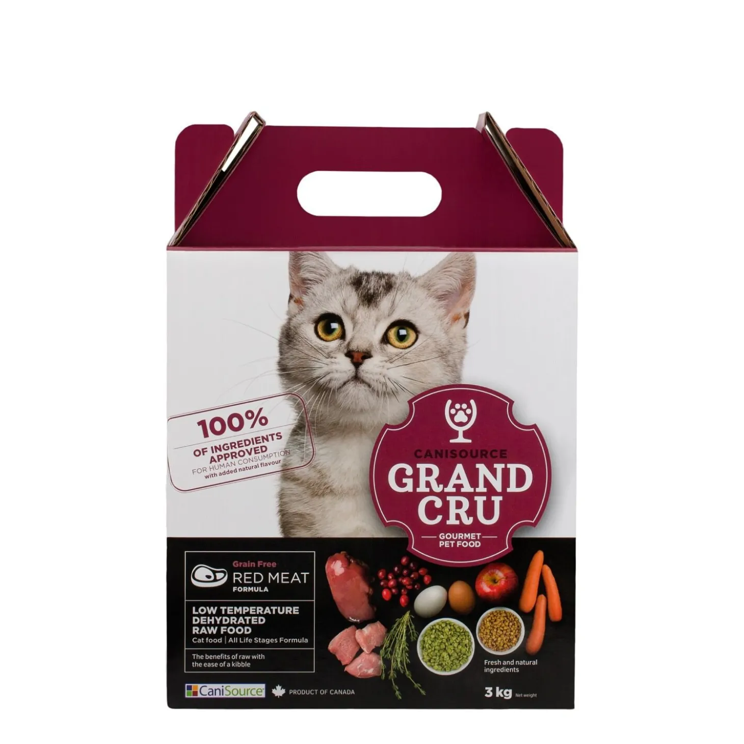 Dehydrated grain-free red meat cat food