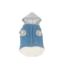 Denim Jacket with a Grey Cotton Hoodie