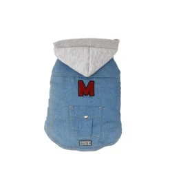Denim Jacket with a Grey Cotton Hoodie