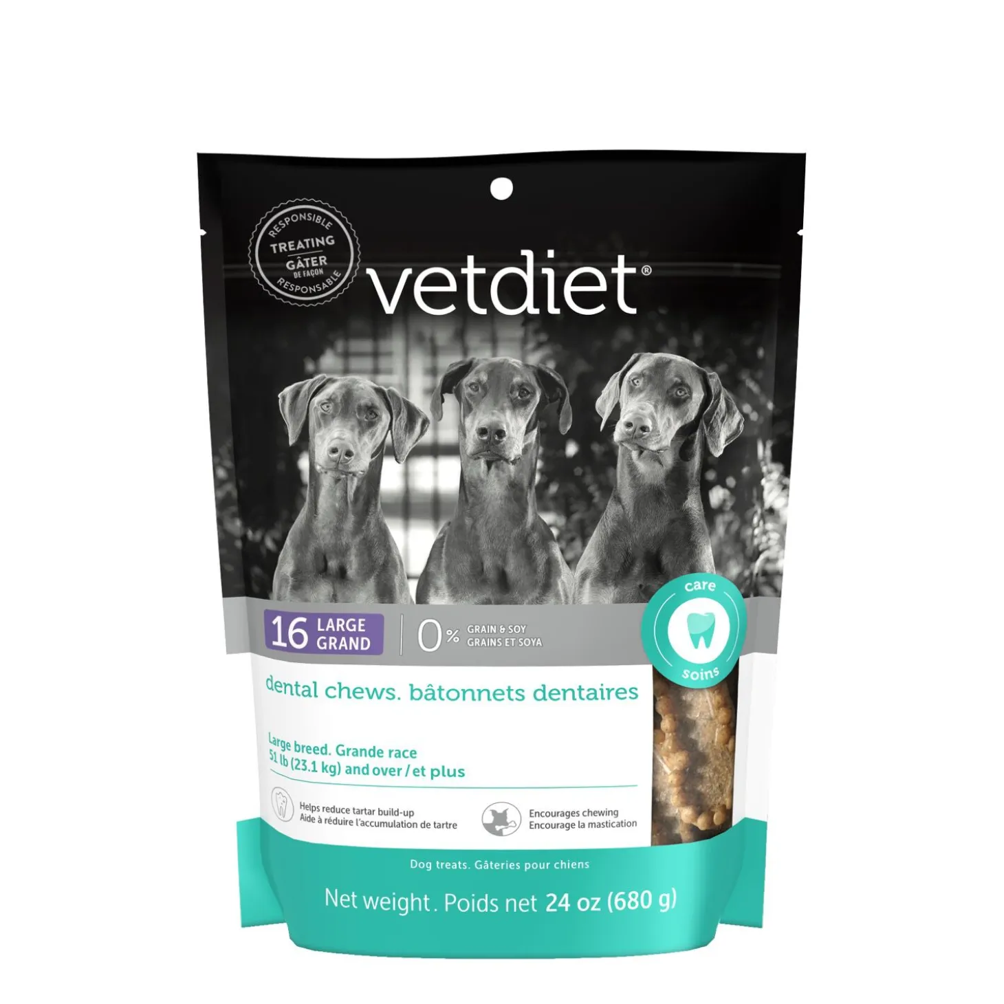 Dental chews for dogs, large