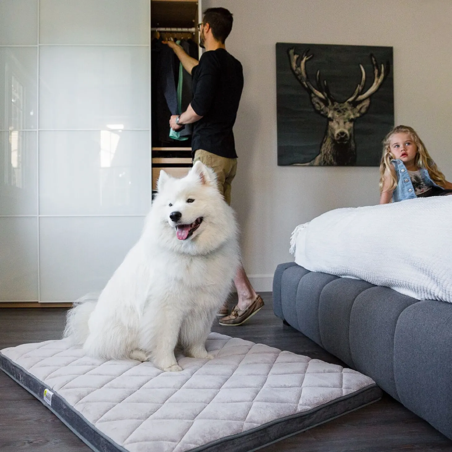Diamond Bed, grey