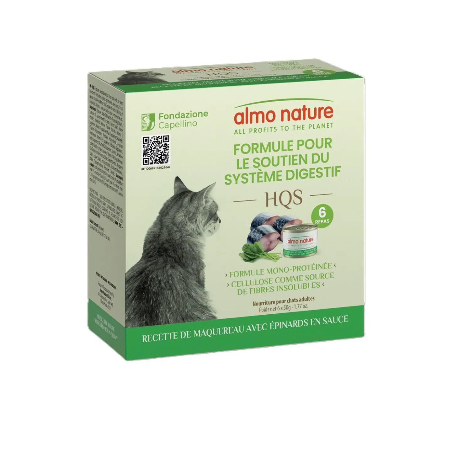 Digestive Support Formula Mackerel Recipe with Spinach in Gravy for Cats