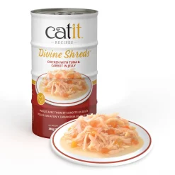 Divine Shreds Chicken Topper with Tuna & Carots in Jelly, 4 x 85 g