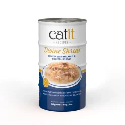 Divine Shreds Chicken with Mackerel & Broccoli in Jelly, 4 x 85 g