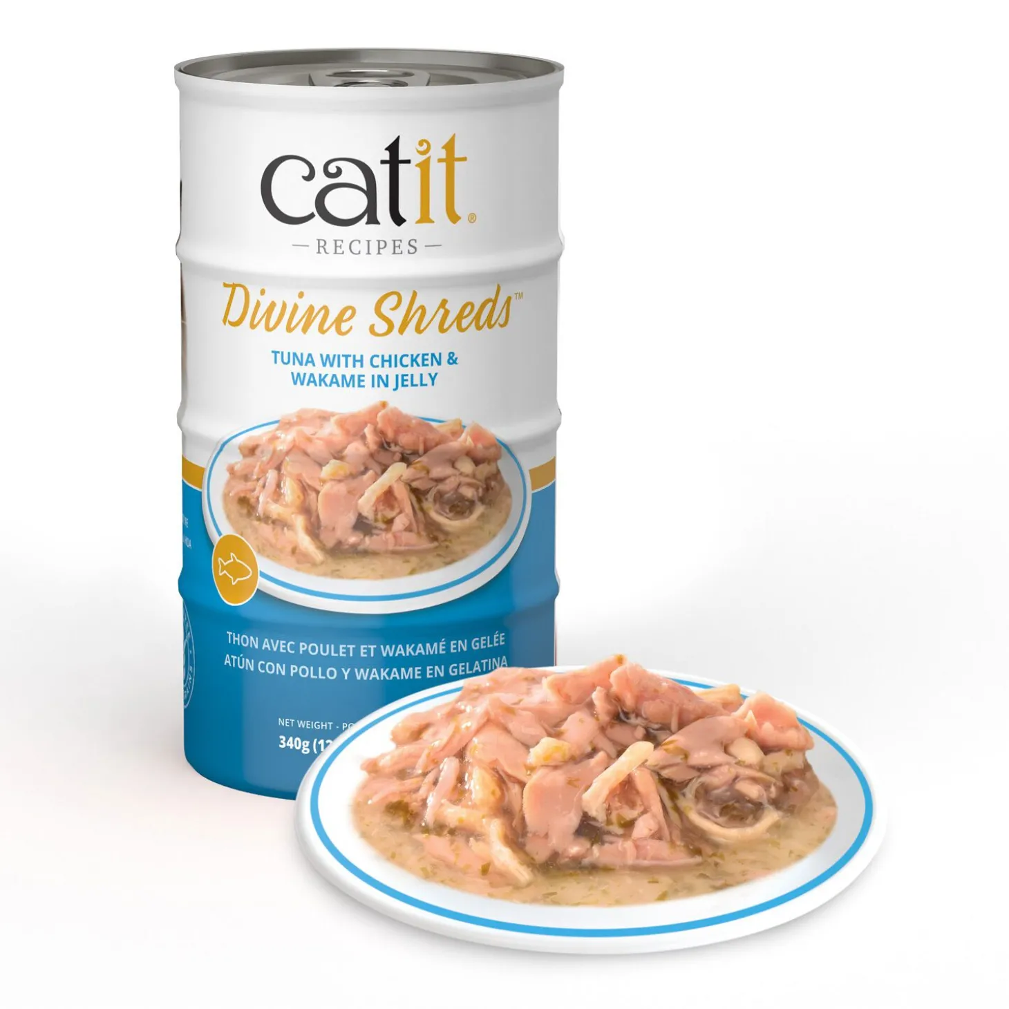 Divine Shreds Tuna Topper with Chicken & Wakame in Jelly, 4 x 85 g