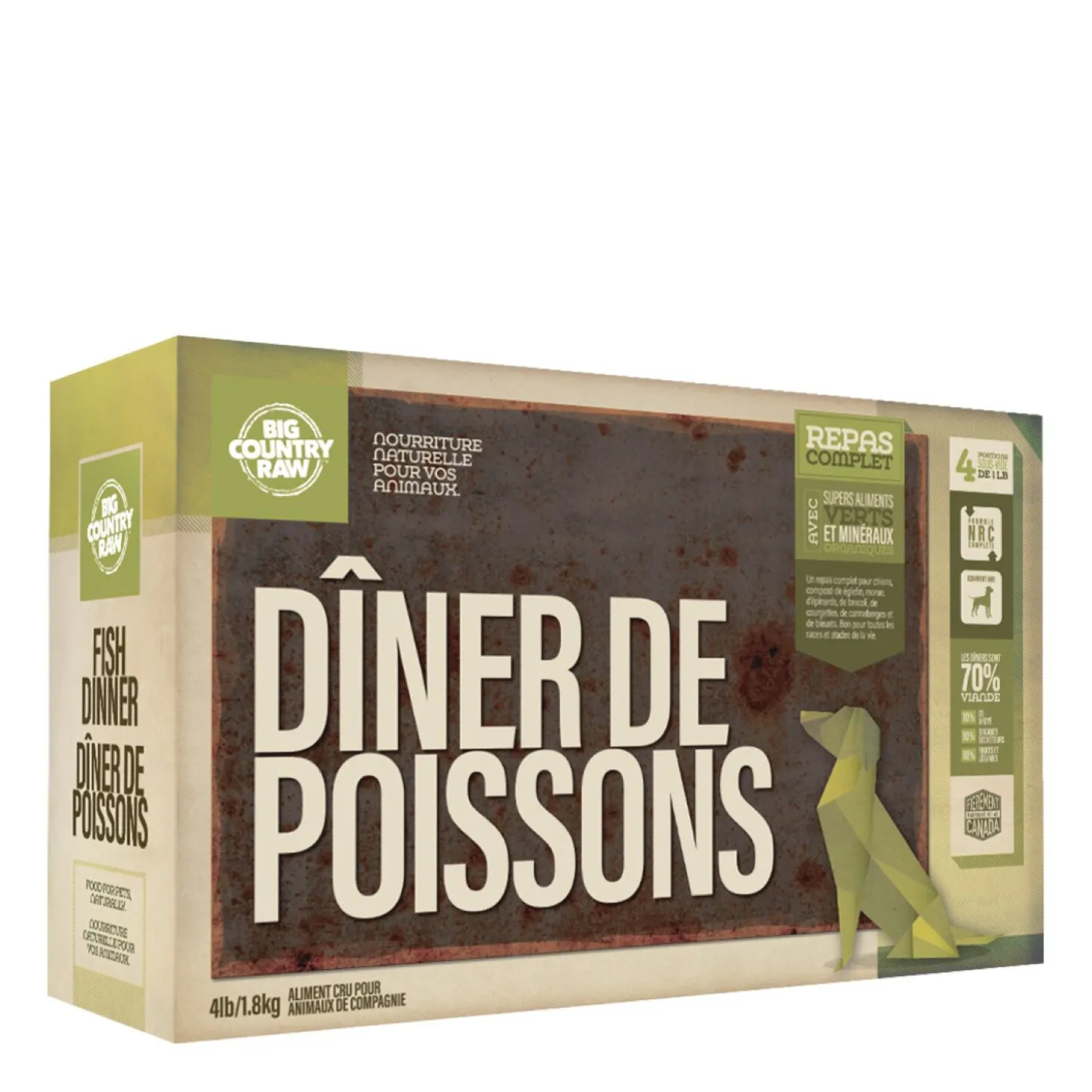 Dog Raw Food Fish Dinner, 1.8 kg