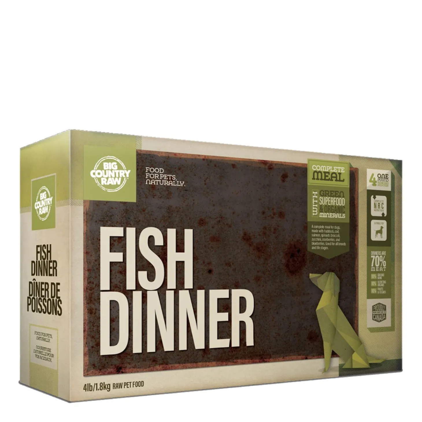 Dog Raw Food Fish Dinner, 1.8 kg