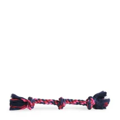 Dog toy, colored flossy chew, 3 knots
