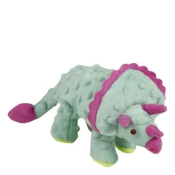 Dog Toy with Squeaker, green Dinos Triceratops