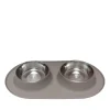 Double Stainless Steel Bowls with Silicone Feeder