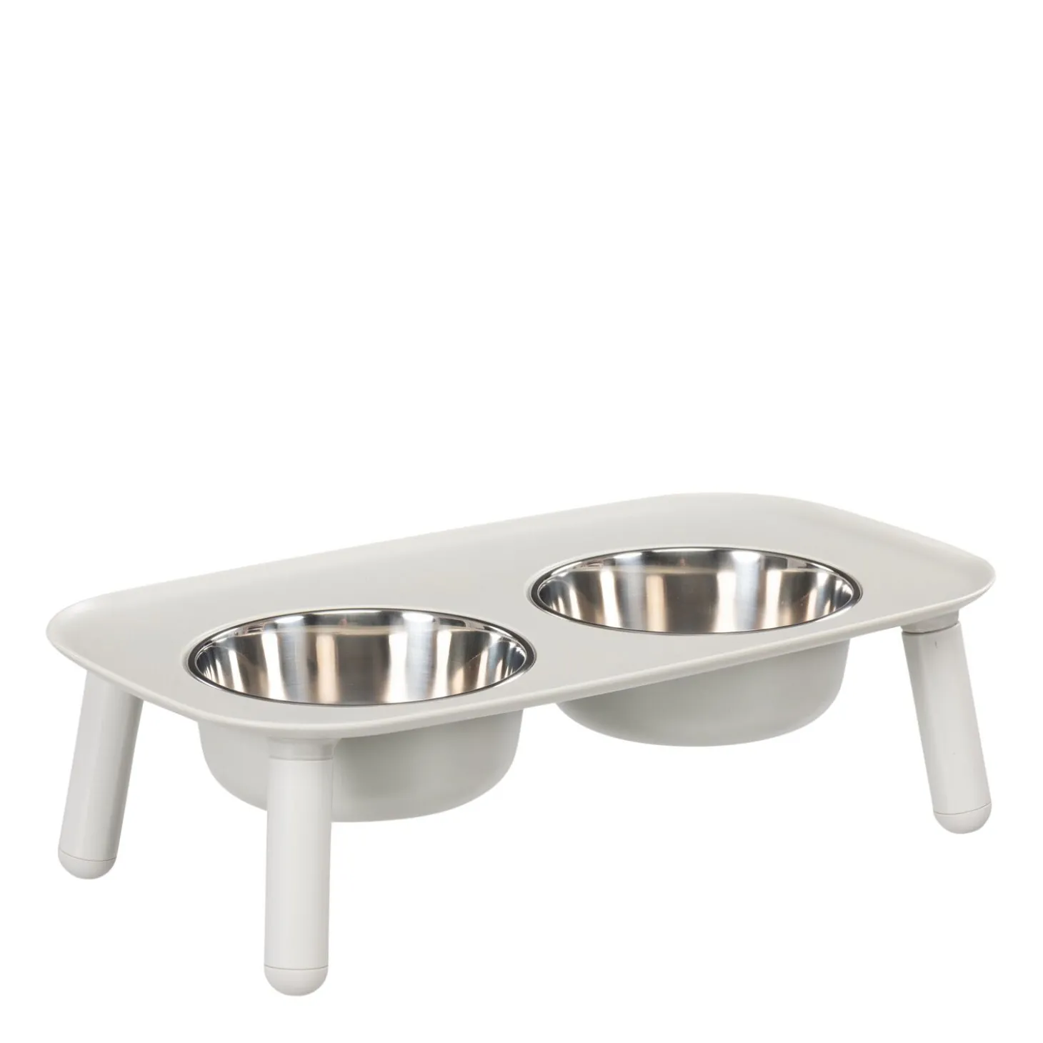 Double Stainless Steel Bowls with Raised Silicone Base