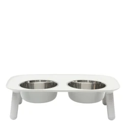 Double Stainless Steel Bowls with Raised Silicone Base