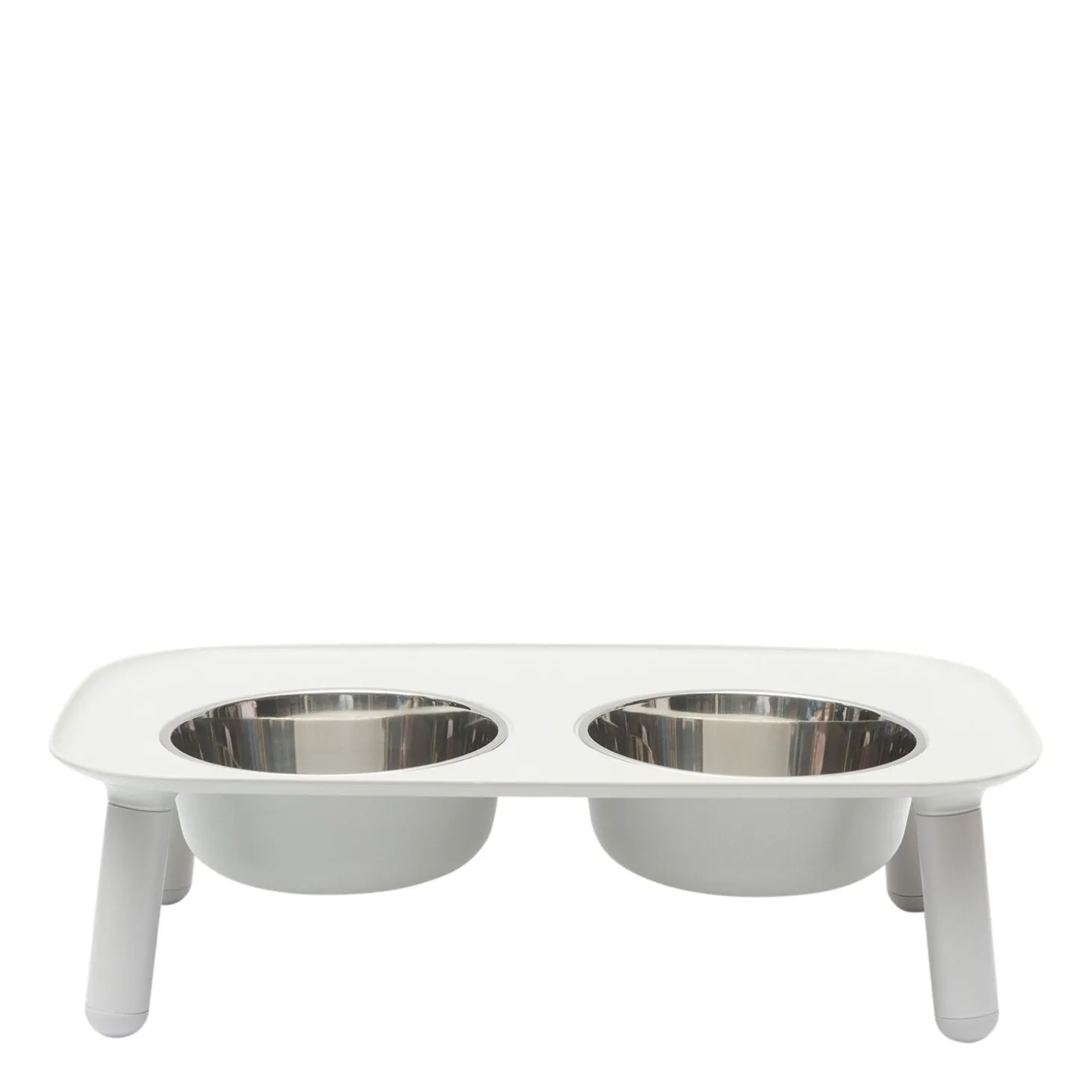 Double Stainless Steel Bowls with Raised Silicone Base