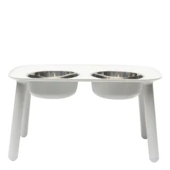 Double Stainless Steel Bowls with Raised Silicone Base