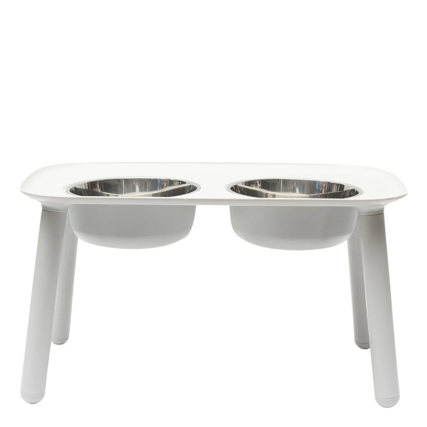 Double Stainless Steel Bowls with Raised Silicone Base