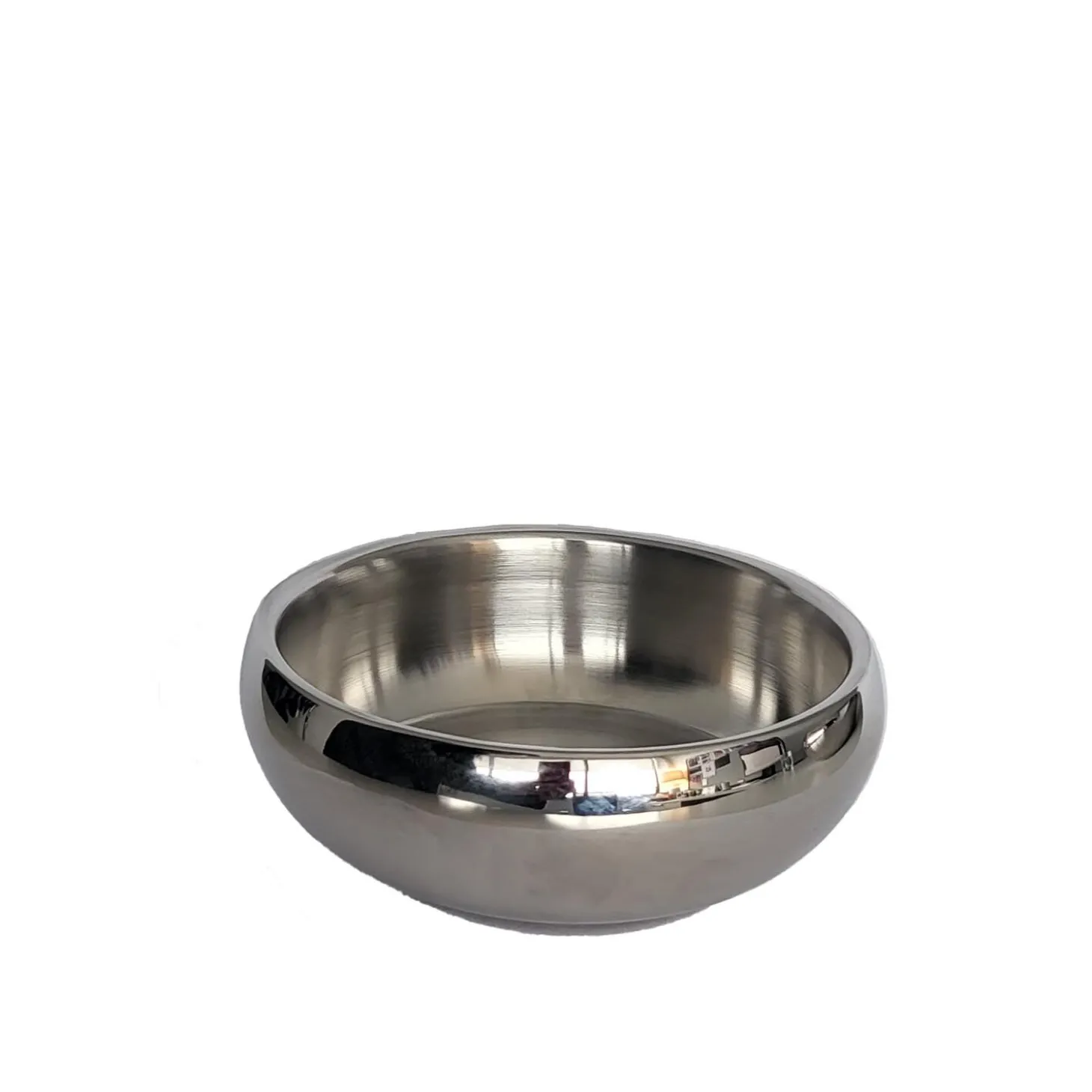 Double Wall Shiny Metal Bowl, L