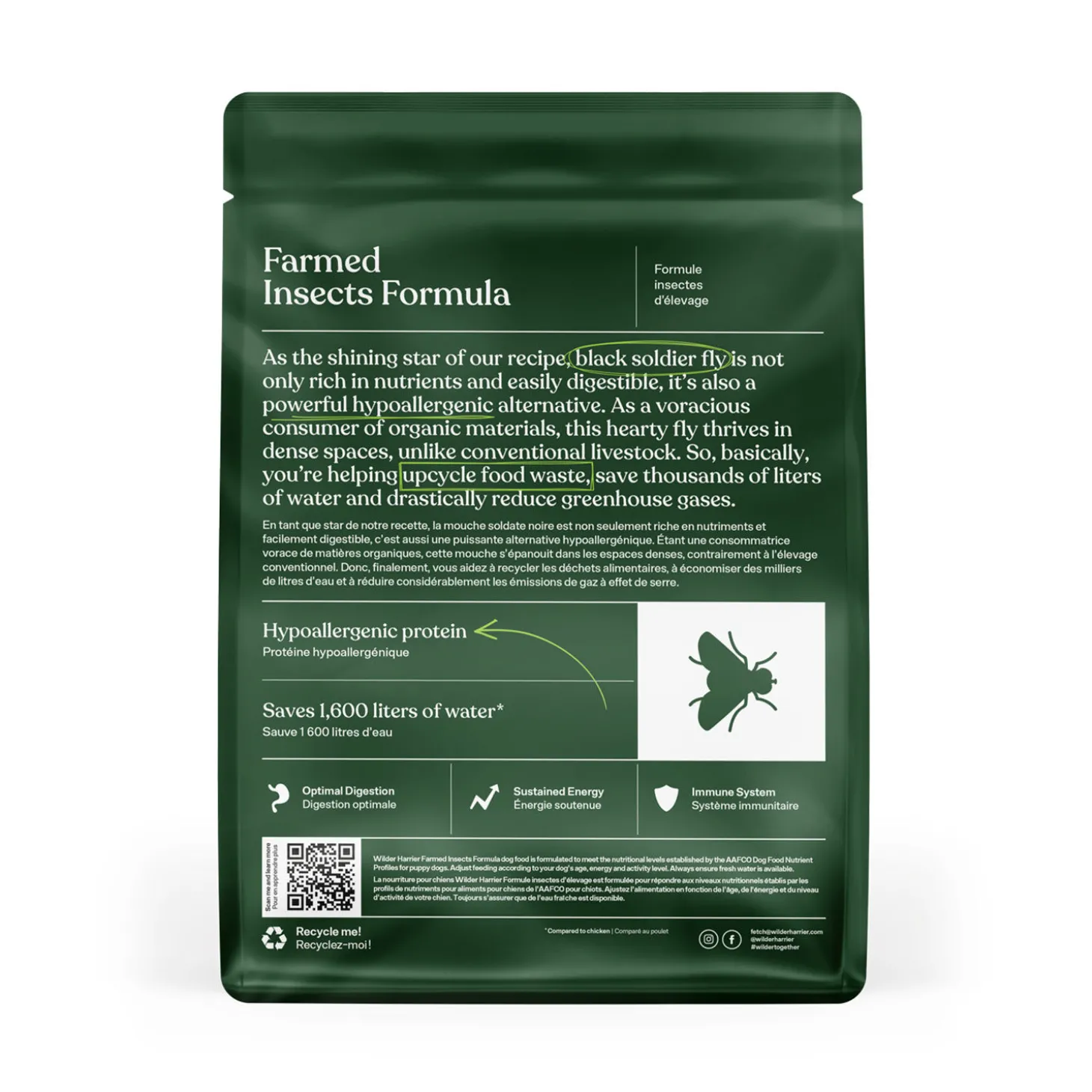 Dry puppy food, farmed insects recipe