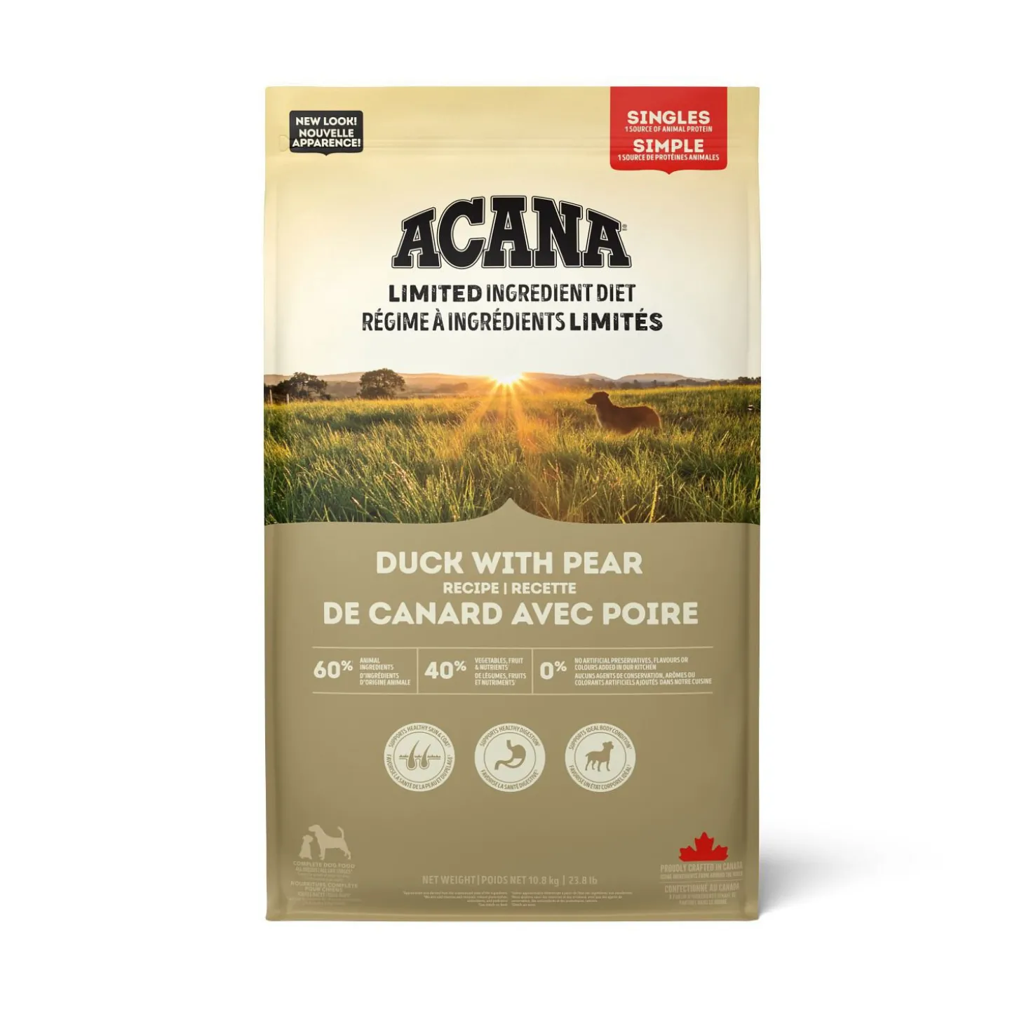 Duck & Pear Dry Dog Food Recipe, 10.8 kg