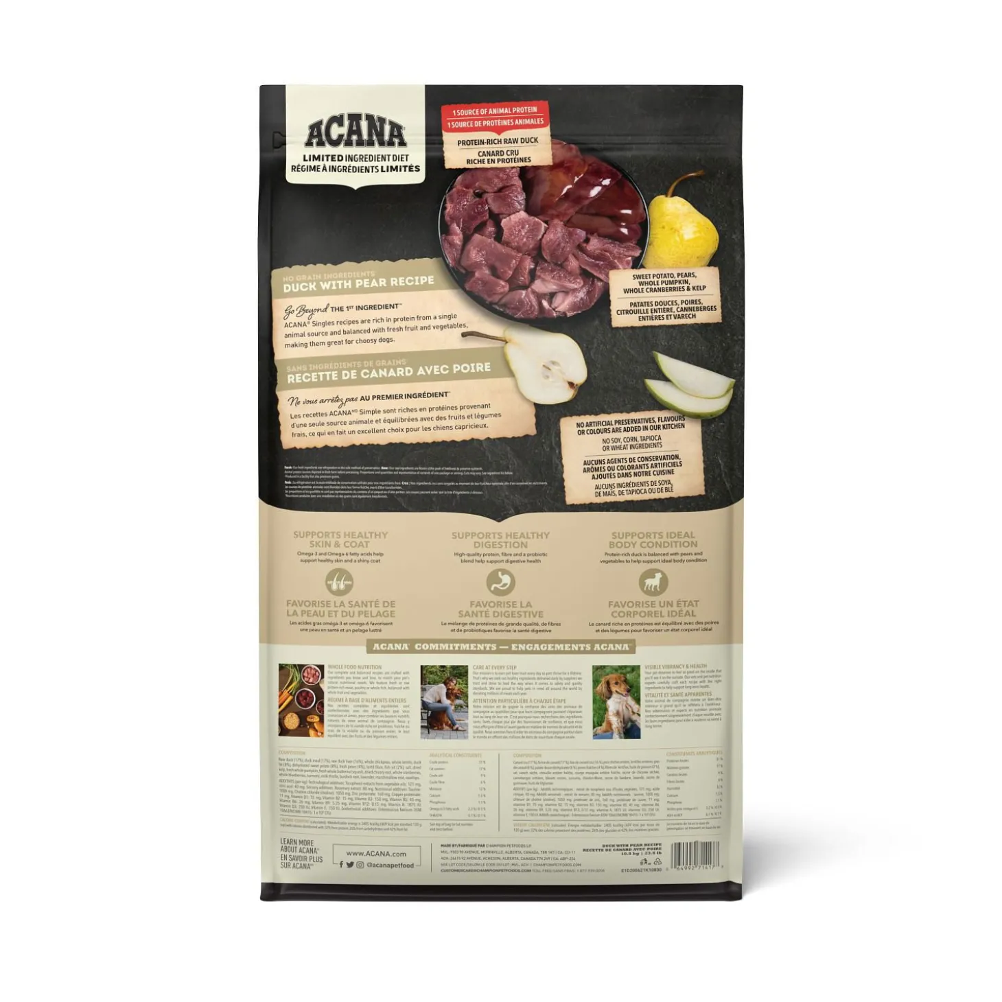 Duck & Pear Dry Dog Food Recipe, 10.8 kg