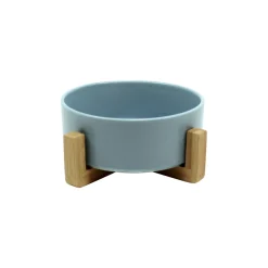 Elevated Bamboo Bowl, Turquoise