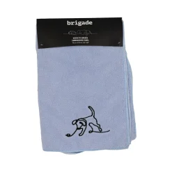 Embroidered Microfiber Towel, Light Blue