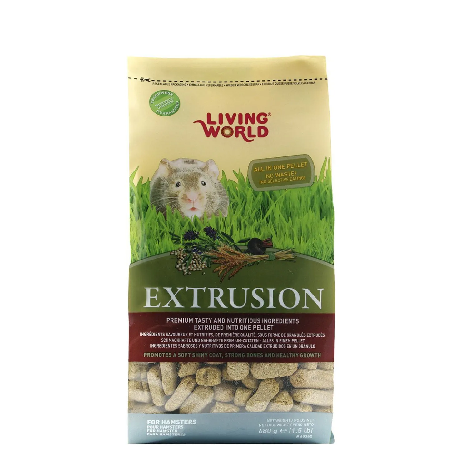 Extrusion diet for hamsters