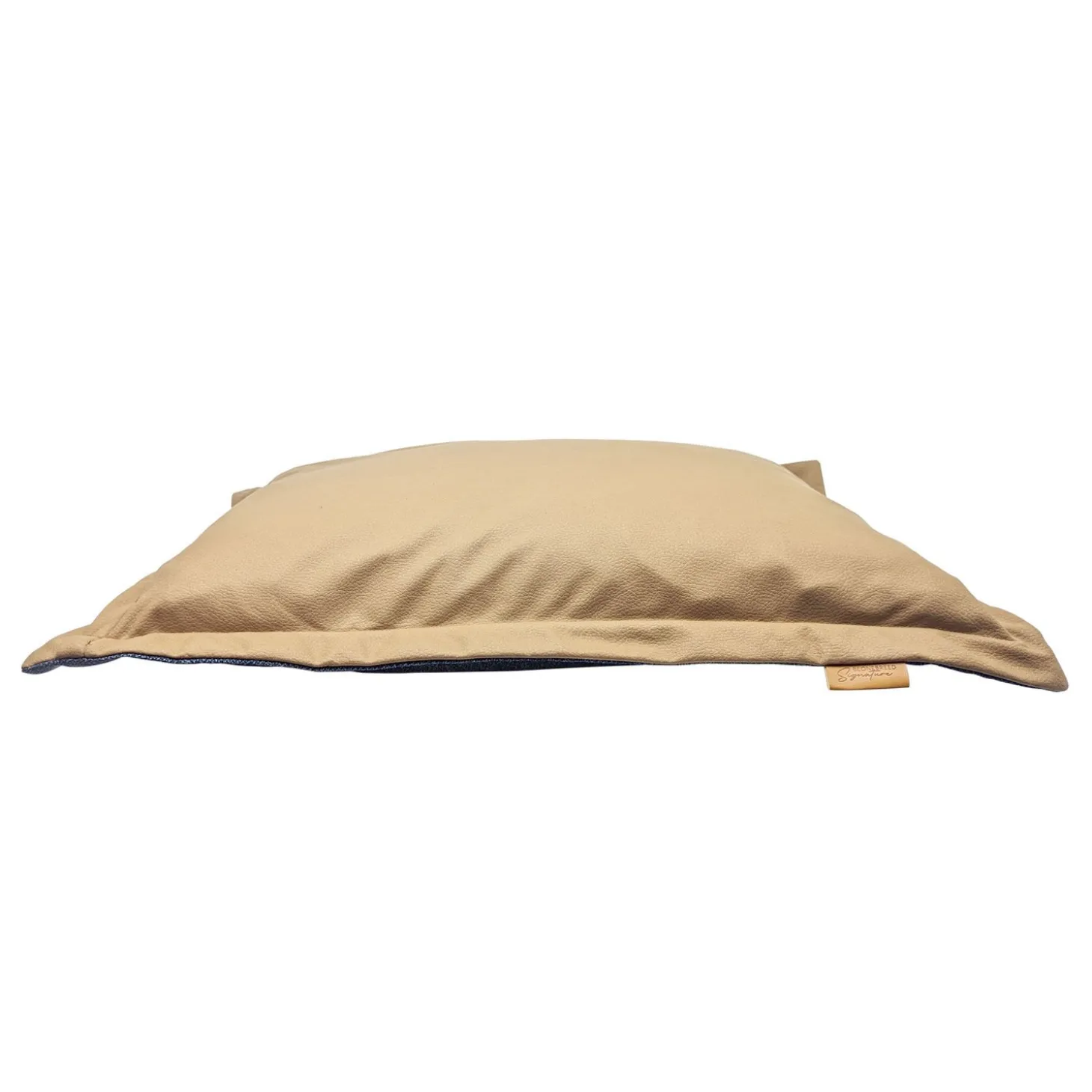 Faux Leather Cloud Pillow Cover, Navy
