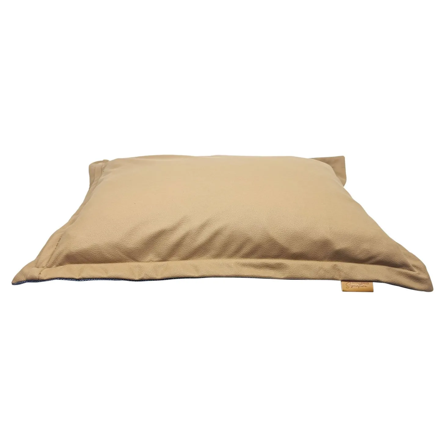 Faux Leather Cloud Pillow Cover, Navy