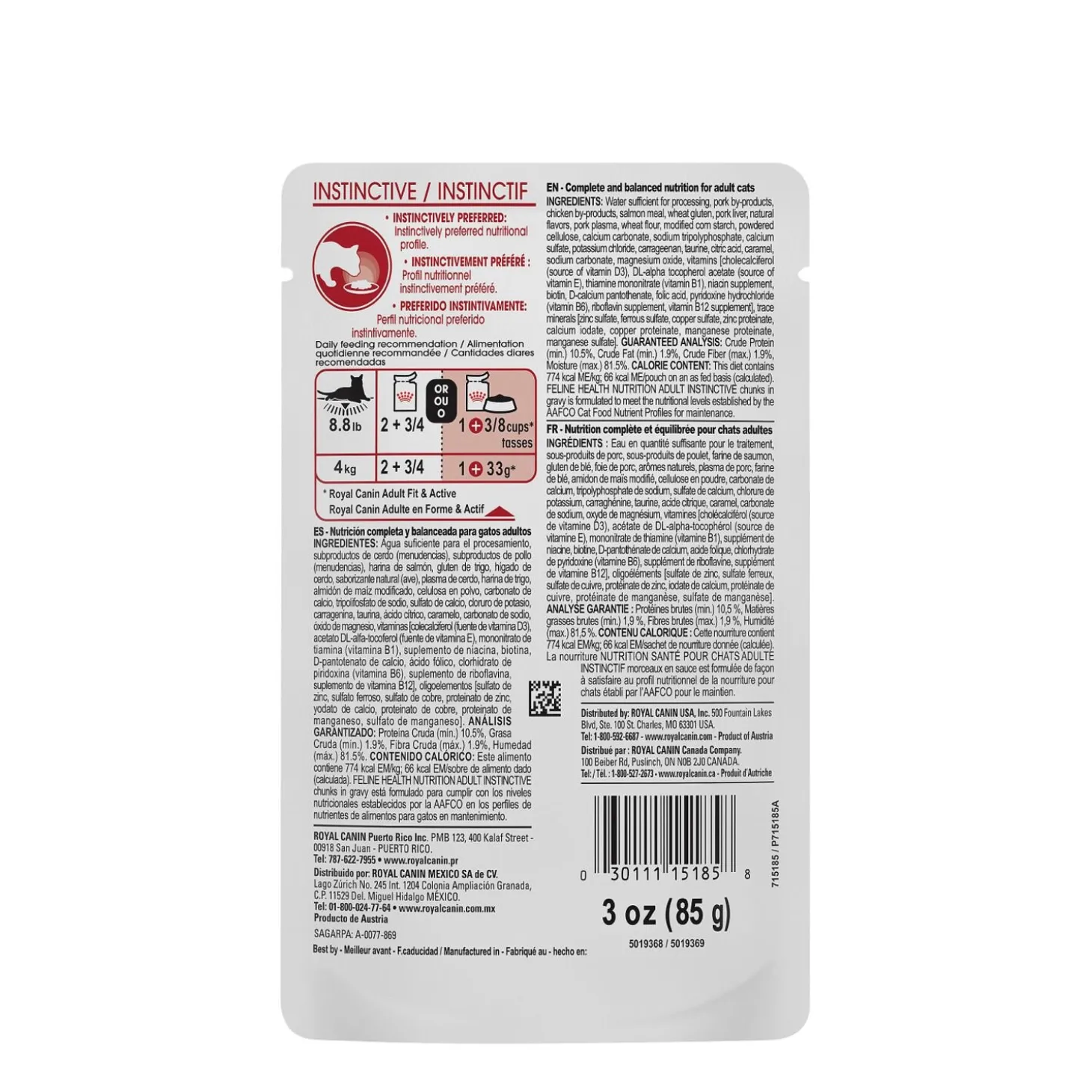 Feline Health Nutrition™ Adult Instinctive Chunks in Gravy Pouch