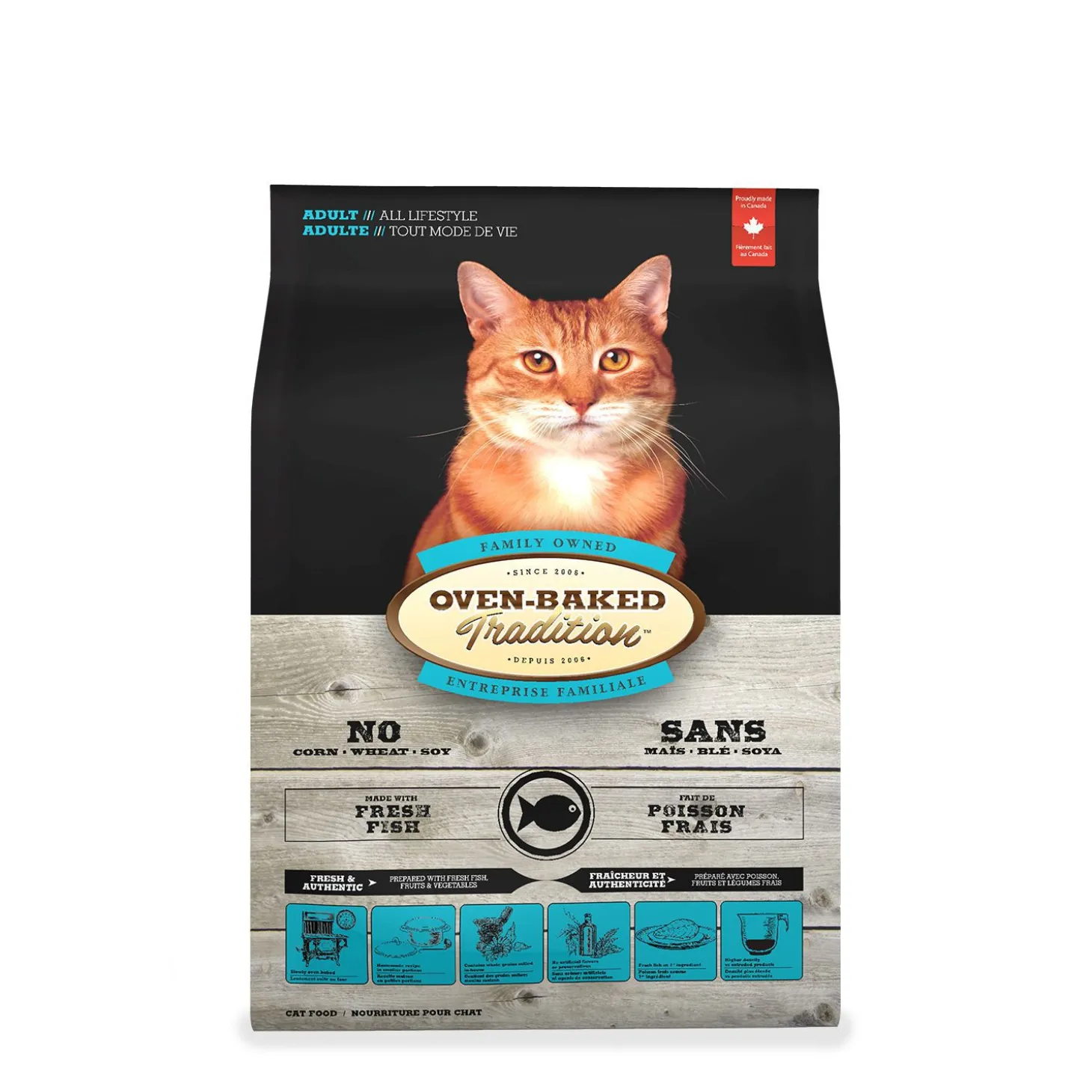 Fish dry food for adult cats