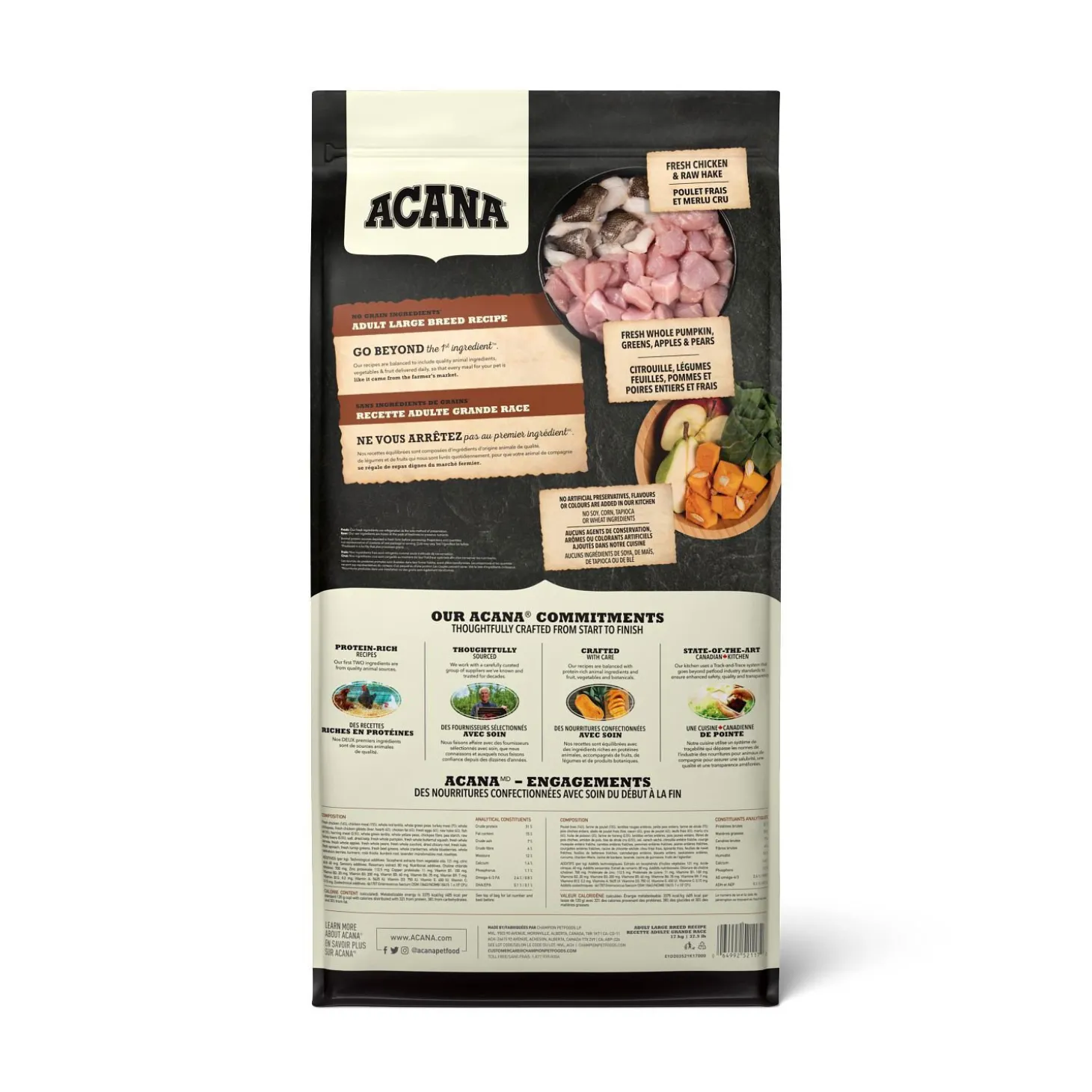 Free-Run Chicken and Raw Hake Adult Large Breed Dry Food for Dogs, 17 kg