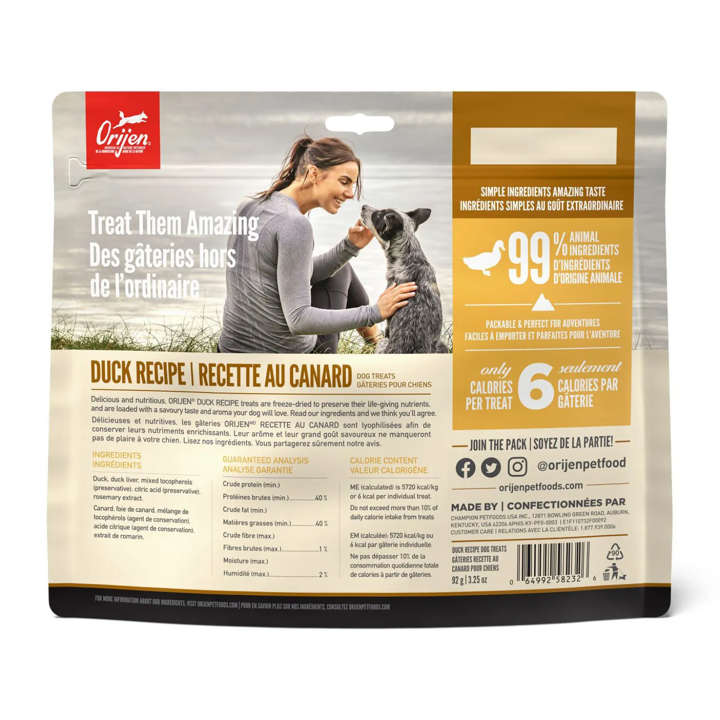 Free-Run Duck Freeze-Dried Dog Treats, 92 g