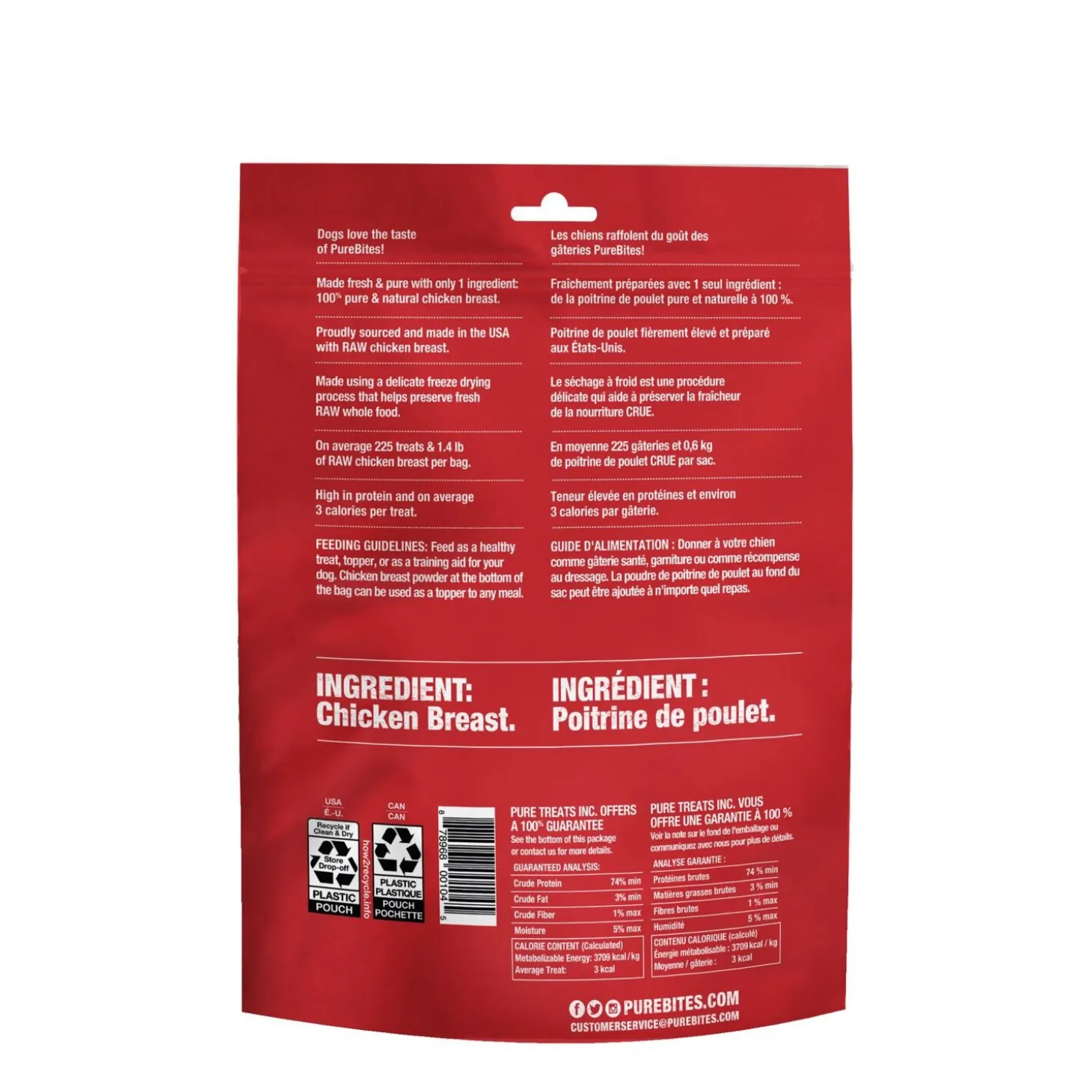 Freeze Dried Chicken Dog Treats, 175 g