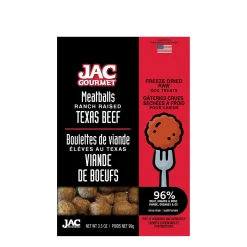 Freeze dried raw meatball dog treat beef