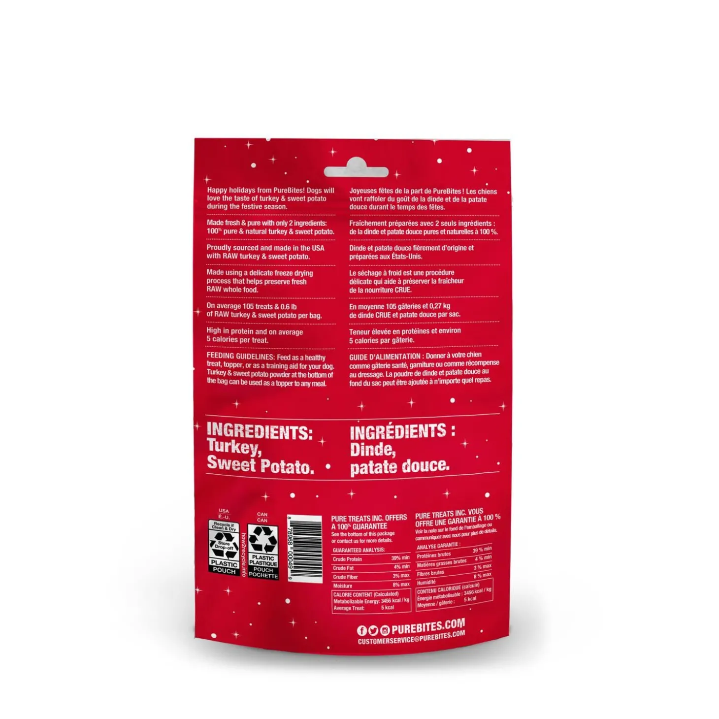 Freeze Dried Turkey and Sweet Potato Dog Treats, 71g