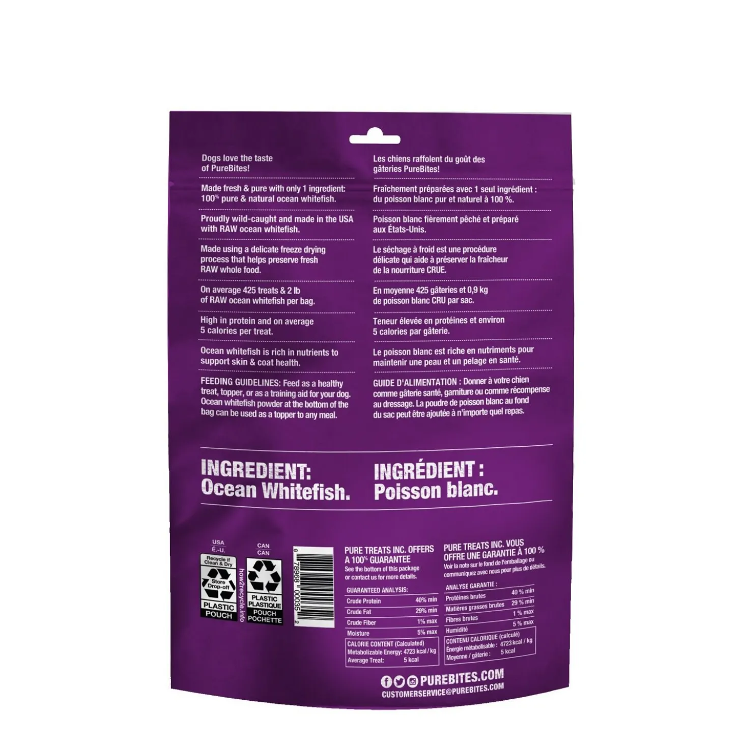 Freeze Dried Whitefish Dog Treats, 198 g