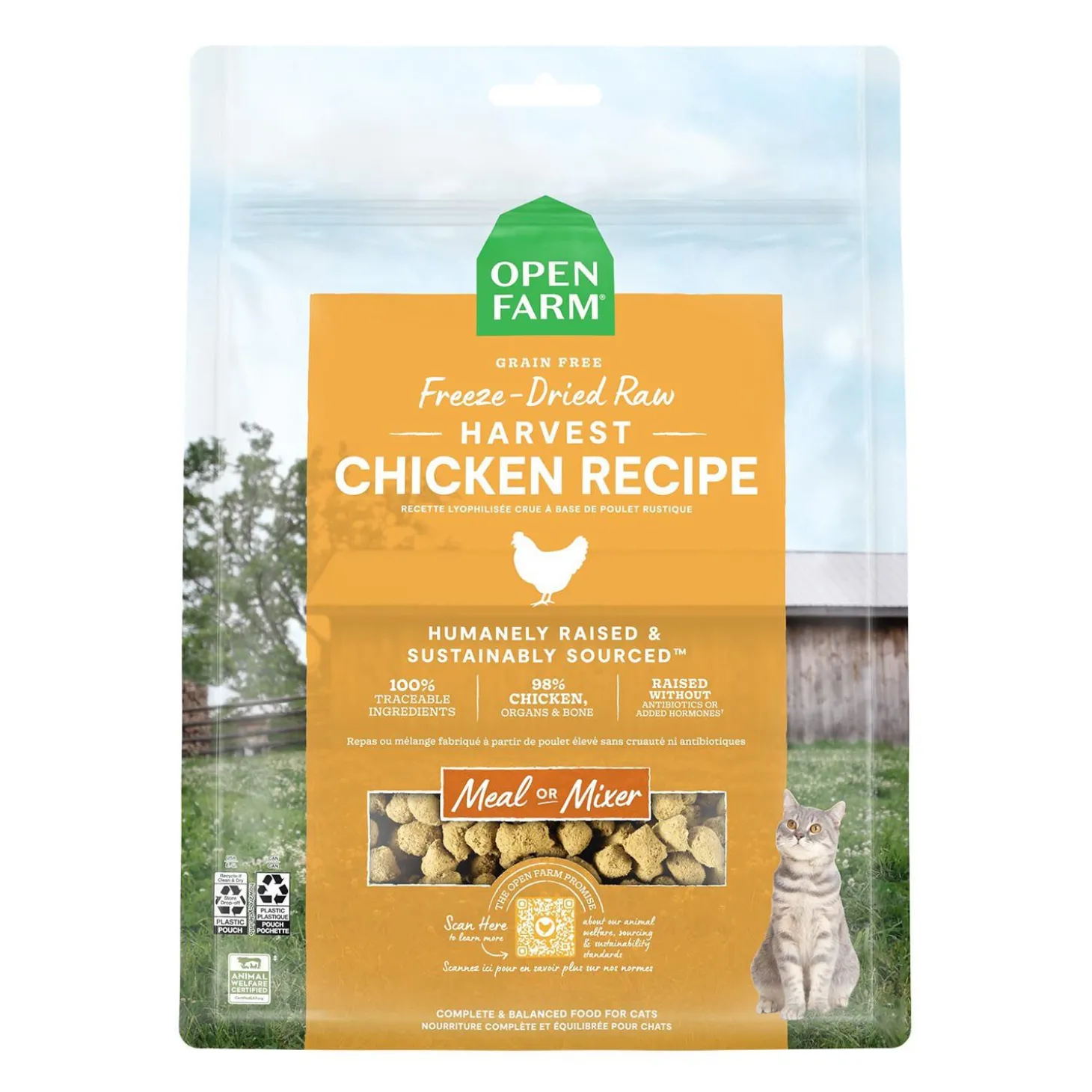 Freeze-Dried Raw Harvest Chicken Recipe Morsels for Cats