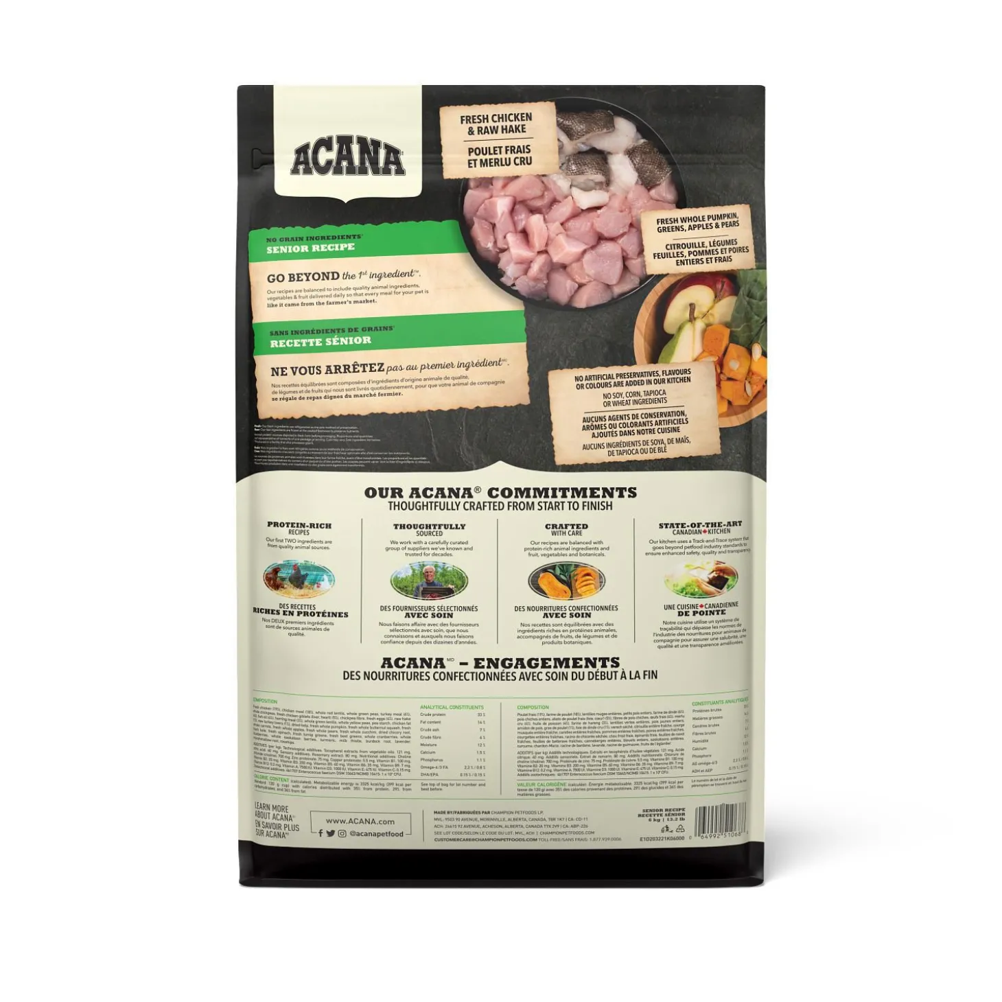 Fresh Free-Run Chicken Raw Hike Dry Food for Senior Dog, 6 kg